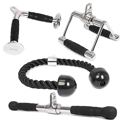 POWER GUIDANCE Triceps Pull Down Attachment, Cable Machine Accessories for Home Gym, LAT Pull Down Attachment Weight Fitness