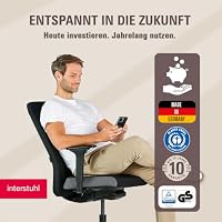 Interstuhl Style Soft+ Ergonomischer Bürostuhl mit hoher Rückenlehne – Schreibtischstuhl für große Personen, Belastbar bis 150kg, bis 10 Jahre Garantie, Made in Germany, schwarz – Ansicht 8