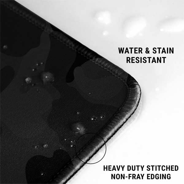 Vista 51 de Skinit Alfombrilla de mouse grande para juegos, diseño de camuflaje de dientes de tiburón con bordes cosidos, impermeable, base de goma