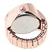 FunnyDay Copper Tone Heart Shape Housing Elastic Band Finger Ring Watch for Women