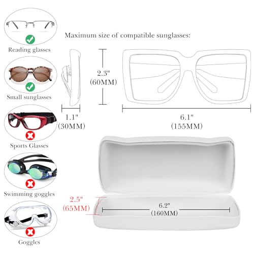 Image of Linkidea Oversized Sunglasses Case, Large Frame Glasses Case for Sunglass, Eyeglasses Travel Bag Compatible with Warby Parker Lottie /Roosevelt /Gael QUAY HIGH KEY TWIST /LEVEL UP