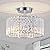 TOULMJ 3-Light Crystal Semi Flush Mount Ceiling Light, Modern Chrome Crystal Round Close to Ceiling Light Fixture for Bedroom Kitchen Island Hallway Foyer Entryway, Chrome Finish