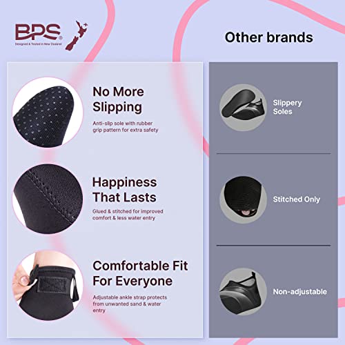 Bps 'Storm Sock' Neoprene Wetsuit Socks - With Anti-Slip Sole - Unisex Socks For Snorkeling, Beach Volleyball, Surfing, Scuba Diving, Fin Socks - Low Cut (Black/White Accent, X Small) #TOP2