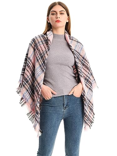 Bufandas casuales con borla de mujer estilo capa invierno bufanda de chal 5