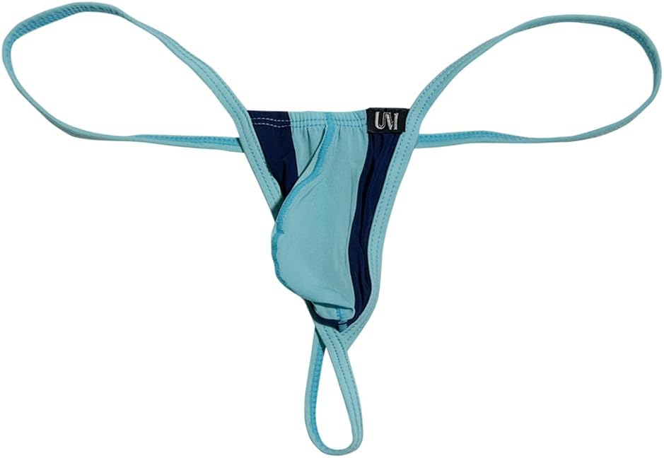 Gogobear Men's Sexy Ice Silk Thongs Lift-Up Bulge Pouch Bikini Underwear Low Rise G-String Backless Panties