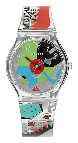 Montre femme quartz analogique Active ACT-012 avec bracelet plastique multicolore résistant