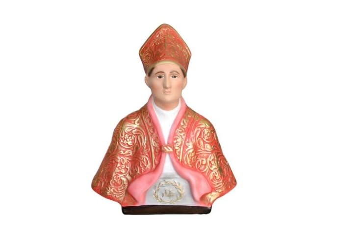 ArteSacraCaravaggio Statua busto di San Gennaro cm 35 (13,77 inches) in marmo resina decorata a mano di produzione artigianale italiana