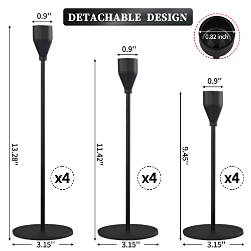 Fani ZJ008L Set Of 12 Matte Black Candlestick Holders thumb #1