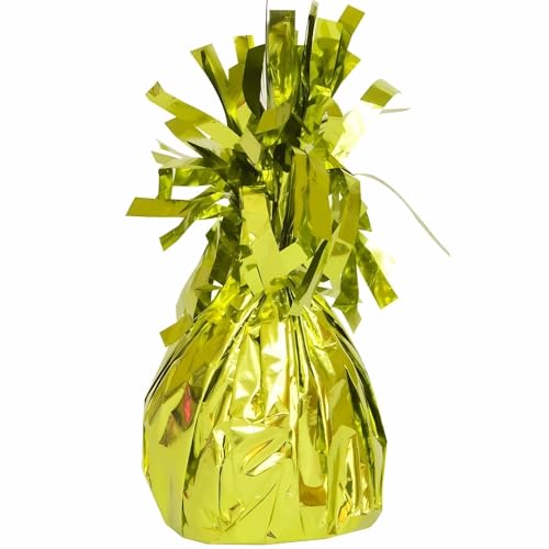 Image of Elegant Lime Green Foil Balloon Weight (4.5 inch x 2.25 inch) 1 Count, Dazzling Decor Essential For Perfectly Anchored Balloons & Inspired Celebrations