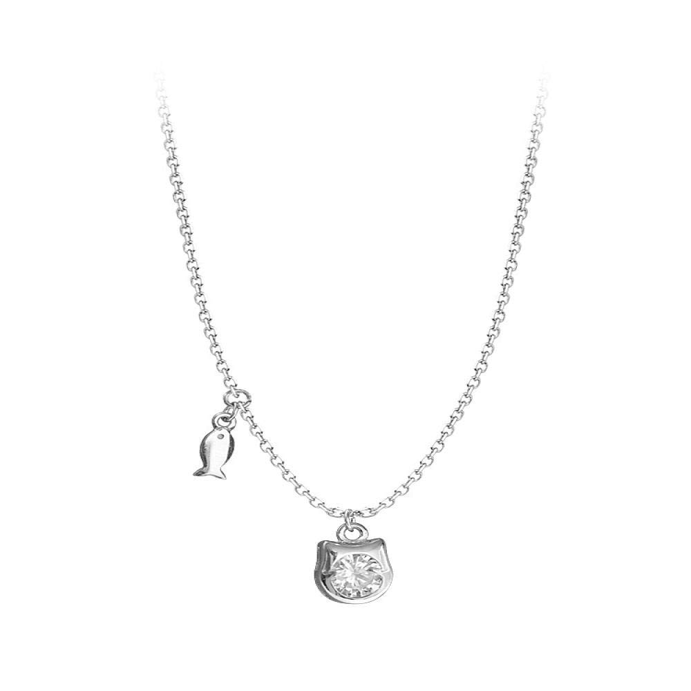 HY Cute Creative Kitten Fishing Cat Pendant Collarbone Chain Girl