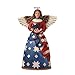Jim Shore Heartwood Creek Patriotic Angel in Flag Dress Stone Resin Figurine, 6”