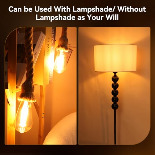 Aigostar E27 Screw Bulb, 10W E27 LED Bulb 1100LM, Energy Saving LED Vintage Bulbs Edison Screw, Warm White 2200K, Decorative Filament Bulbs ST64, 77W Equivalent Pack of 6 - Image 2