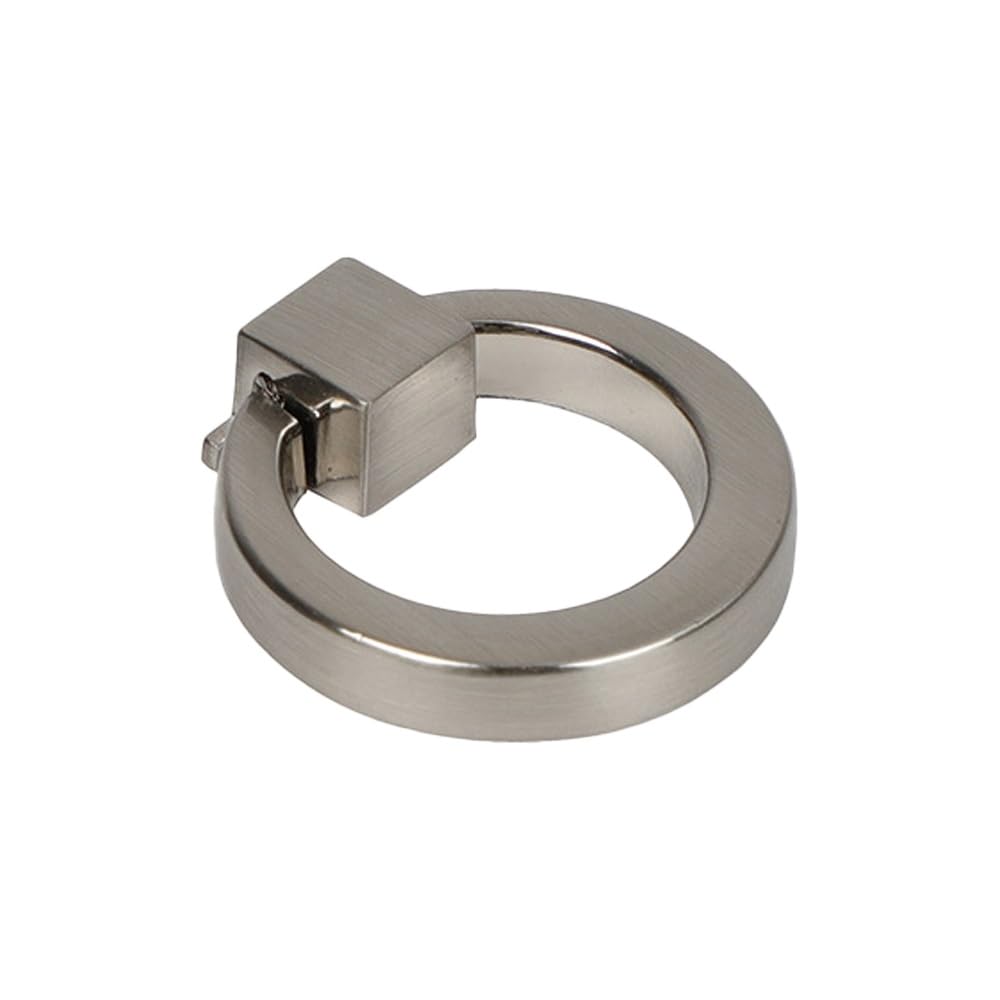MiJunHD Cabinet Pull,Cabinet Knobs Single Hole Ring Door Handles Furniture Cupboard Dresser Wardrobe Handles Drawer Handles Hardware with Screws (Brushed-1 Piece)