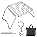 Griglia Portatile da Campeggio compatta in Acciaio Mini Inox per Barbecue a carbonella a Gas per Backpacking, Escursionismo, Picnic, Pesca