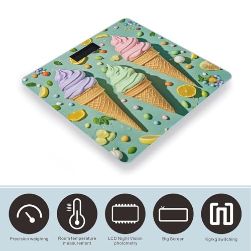 Balanza digital de baño con plataforma amplia y pantalla LCD miniatura 3