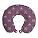 ABAKUHAUS Viola Cuscino da Viaggio, Piazze nidificati e Stelle, Accessorio in Schiuma di Memoria per Viaggio, 30 cm x 30 cm, Pallida Melanzane e multicolore
