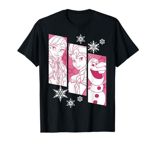 T-shirt graphique Disney La Reine des neiges Anna Elsa Olaf avec panneau en forme de flocon de neige T-Shirt