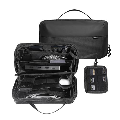 Tech organizer, travel cable management, waterproof electronics accessory bag, Hexcal tech pouch, portable charger case, cord organizer for travel, hardshell tech case, minimalist gear bag, EDC pouch.