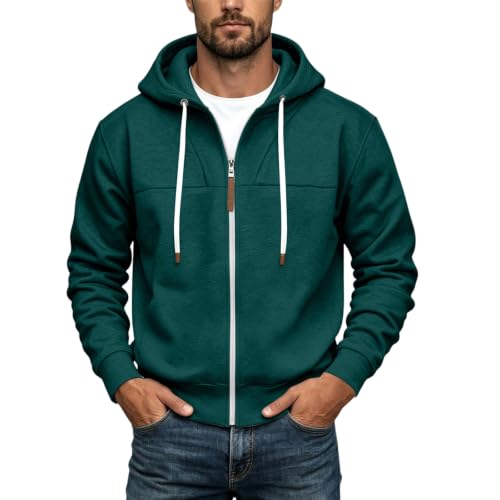Mens Full Zip Hoodies Fashion Fleece Drawstring Hooded Sweatshirts Jackets - image 6