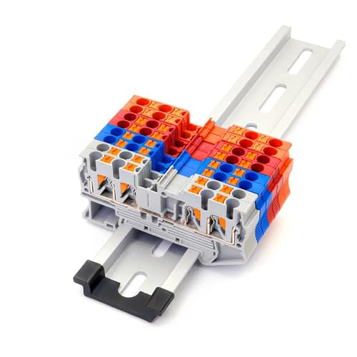 Bloque de terminales PT2.5 de 4 núcleos, conector de cable para riel DIN naranja 2
