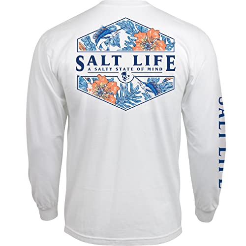 Salt Life Men's Sailin Tropics Badge Long Sleeve Crew Neck Tee