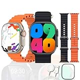 Smartwatch Relógio Inteligente Série 9 S9 Ultra 49mm Bluetooth GPS NFC + Pelicula e 2 pulseiras (Black)