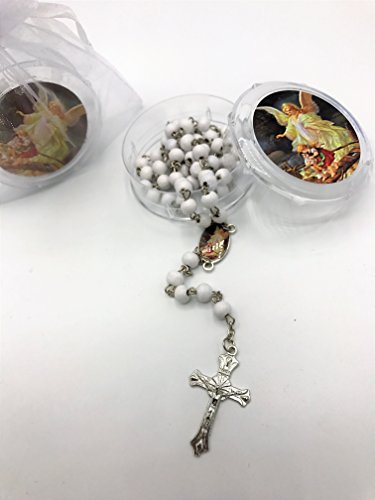 all Gift and craft 12pcs White Wood Rosaries Baptism First Commuinon Favors recuerdos De Bautizo Y Primera Communion Rosarios New Angel De La Guarda T Boys/Girls Party Favors