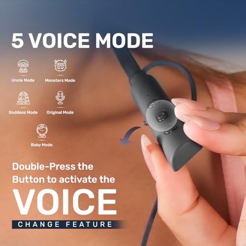 Image of Voods V Collar Ultra Voice Changer & Active Plus Neckband Combo, 130H Standby Time, Magnetic On /Off Buds with Vibration Alert, Dual Pairing, Fast Charging, IPX6 (Red & Black)