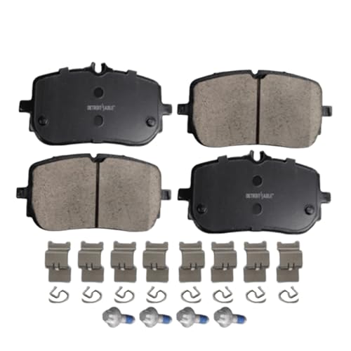 Image of Detroit Axle - Front Brake Pads for 2019-2024 Mercedes-Benz CLA250, 2019-2022 A220, Ceramic Brake Pads with Hardware Replacement