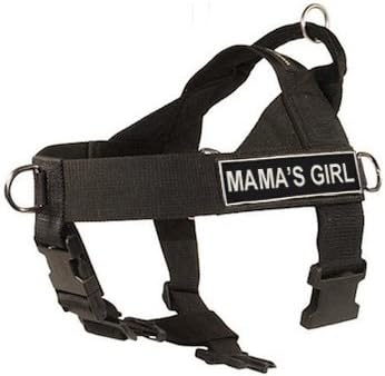 DT Universal No Pull Dog Harness, Mama's Girl, Black, X-Small, Fits Girth Size: 21-Inch to 25-Inch
