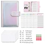 Dakuailo Budget Planner Deutsch, A6 Budgetplaner mit Umschlagmethode, Haushaltsbuch Sparmappe mit Taschen, Cash Budget Organizer (Silver)