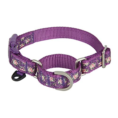Yudote Martingale Dog Collars With Quick Snap Buckle In Floral Print Flower Nylon No Pull Collars For Female Male Medium To Large Dogs, Purple #TOP1