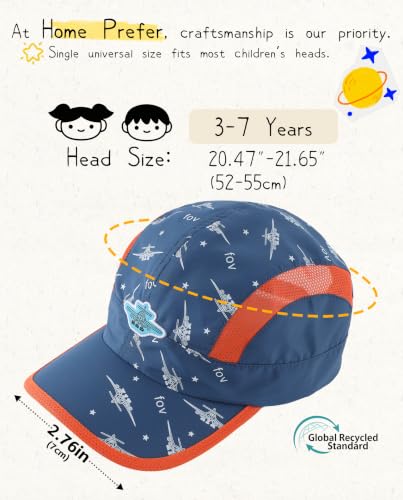 Image of Home Prefer Kids Lightweight Quick Drying Sun Hat Airy Mesh UV Protection Caps Boys Girls UPF50 Baseball Caps Run Beach Water
