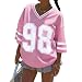 CHAIRAY Jersey Tops for Women Oversized Graphic Tees V Neck Half Sleeve Shirts Cute Streetwear T Shirt Football Jerseys