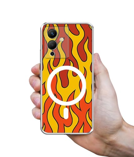 Image of Case Cover for Infinix Note 12 Pro 5G Blazing Flames Magnetic Ring Design (Not Magnetic Compatible) | UV Printed Soft TPU Shockproof Back Case for Infinix Note 12 Pro 5G