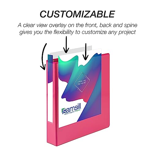 Image of Samsill Durable 1.5 inch 3 Ring Binder, D Ring Binder, 100% Recycled Chipboard, Fashion Assortment, 4 Pack