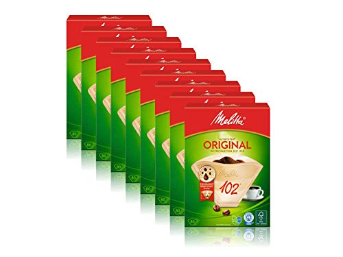 Melitta Filtertüten 102/80 naturbraun Aroma, 9er Pack (9 x...
