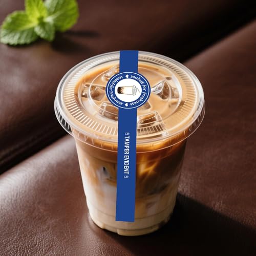 Autocollants inviolables pour couvercles de boisson opercule bleu 22,9cm x500