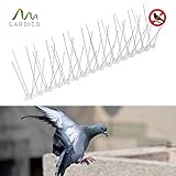 Gardigo Taubenabwehr Spikes aus Edelstahl | 4 Meter Gesamtlänge, 10 Elemente a 40 cm | Vogelabwehr anpassbar durch Sollbruchstellen und Klickverschluss