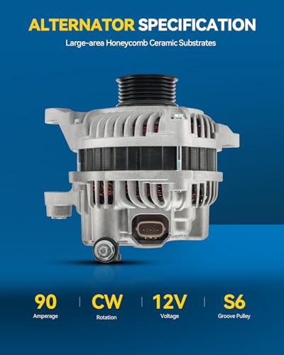 Image of PHILTOP New Alternator Compatible With 2011-2014 Mazda 2(Mitsubishi Unit; 90 Amp) 11578N 12V CW 6-Groove Pulley