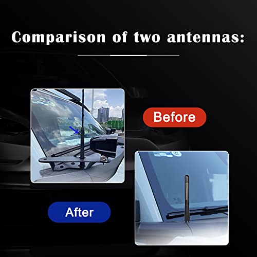 yonwait Pack-1 4.7 Inch Carbon Fiber Polished Finish Short Automotive Antenna with Internal Copper Coil AM FM, Universal Fits for Car and Truck Vehicle (Black) - Thumbnail 4