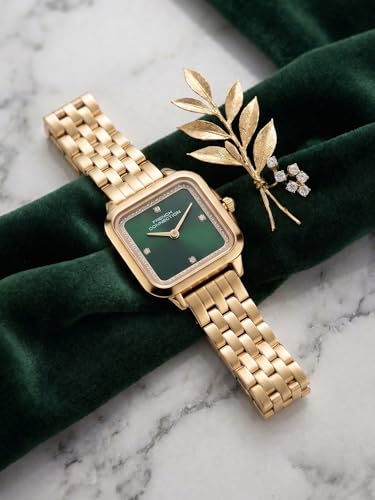 Image of French Connection Bijou Carre | Analog Display | Green Sunray Dial | Stainless Steel Strap | Watch for Women - FCN0217NGM