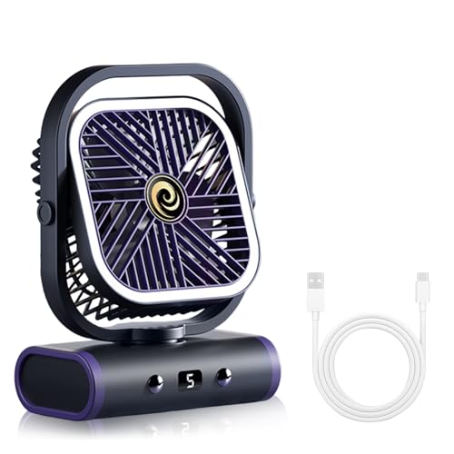 XiXiRan Ventilador de Cama, Ventilador Usb Silencioso, Camping, Suelo Silencioso, 5 Velocidades, 360° Rotation Ventiladores para Oficina