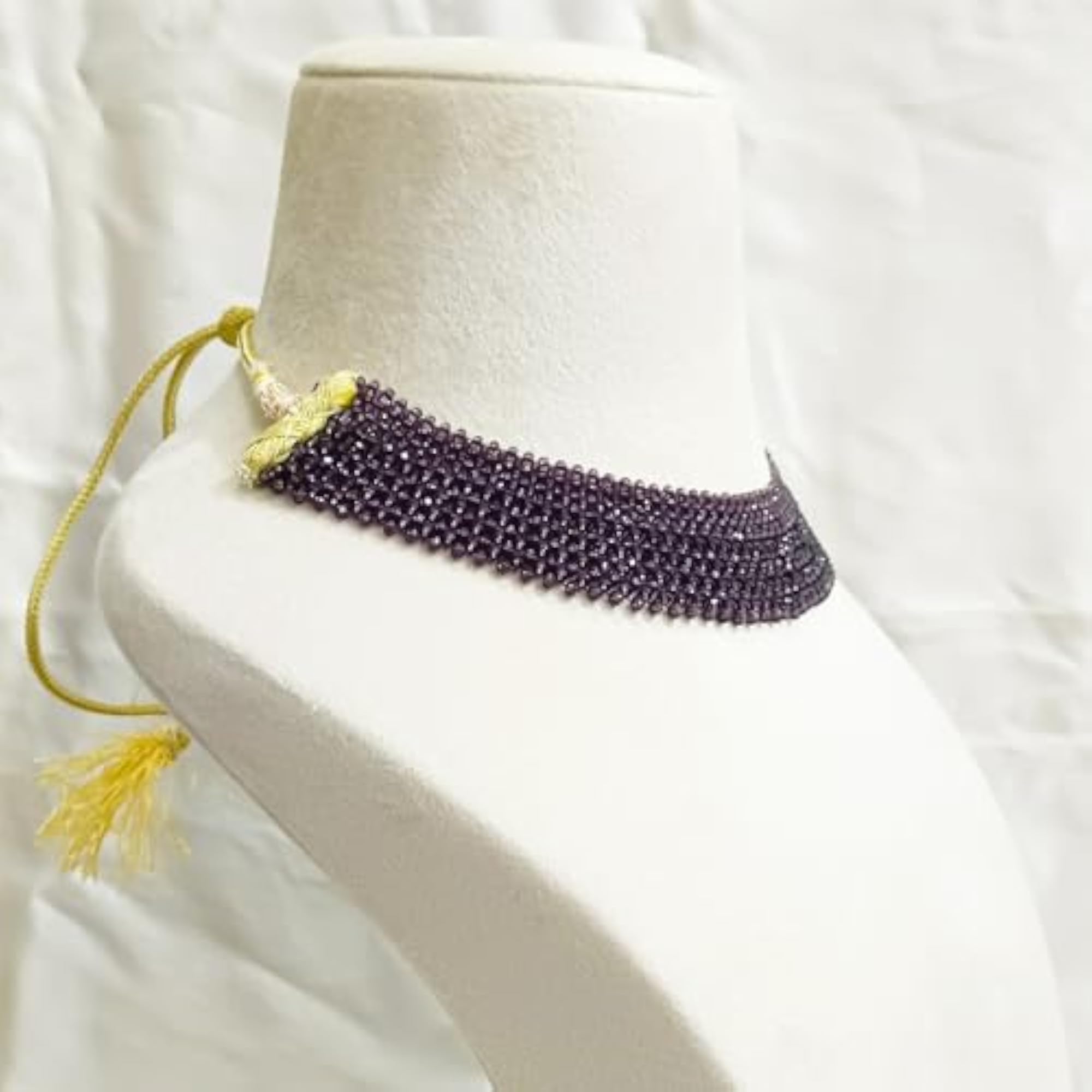 Women's Elegant Adjustable Choker Necklace in Dark Purple