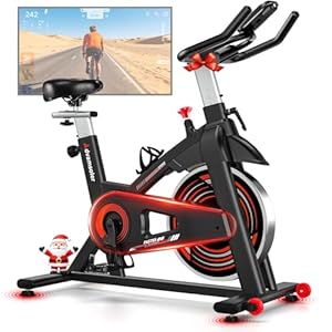 Advamsoler Exercise Bike for Home Gym Use, Indoor Cycling Spin Bike with App LCD Display & Tablet Holder, Quiet Stationary Bike for Fitness Cardio Workout