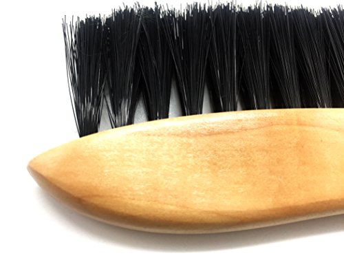 OESS Billiard Pool Table Rail Brush Wooden Handle Nylon Bristles Set with Cue Shaft Slicker Cloth Oak Finish Wood