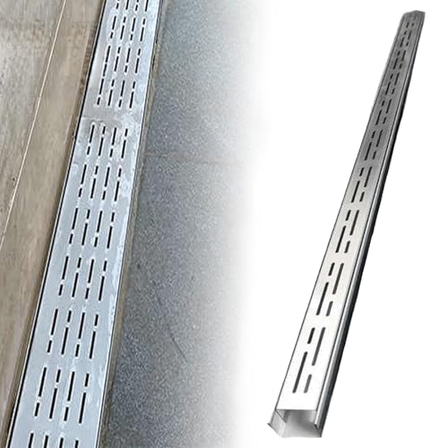 Rejilla de Drenaje Inoxidable 304, Canaleta de Agua Lluvia, Rejilla de Drenaje de Canal Exterior para Patio, Terraza, Jardín y Balcón Zanjas(A -1mX150mmX80mm)