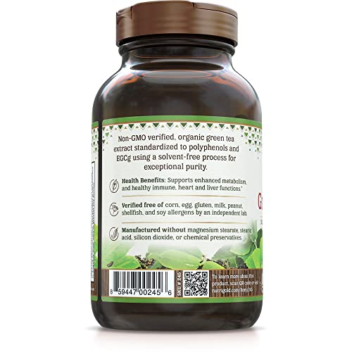 Nutrigold Green Tea Gold - Metabolism, Weight-Loss, And Immune Support, 90 Organic Veggie Capsules #TOP4