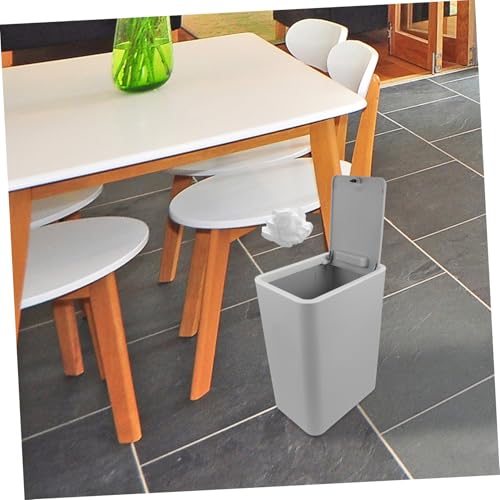 Caneca de basura rectangular gris 15 L miniatura 6