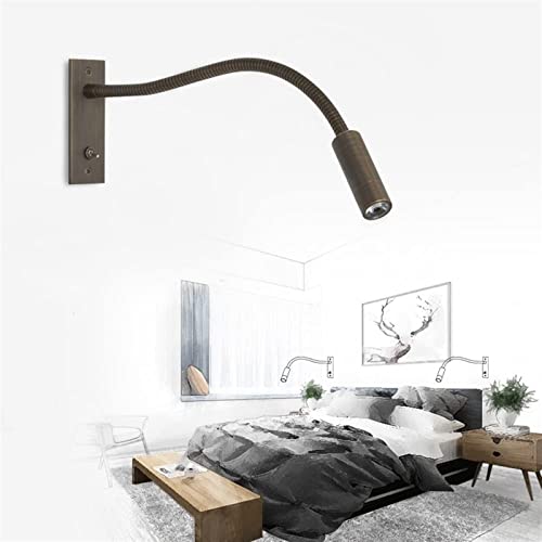 Lámpara de pared de lectura LED con interruptor y ángulo ajustable estilo C para dormitorio 2